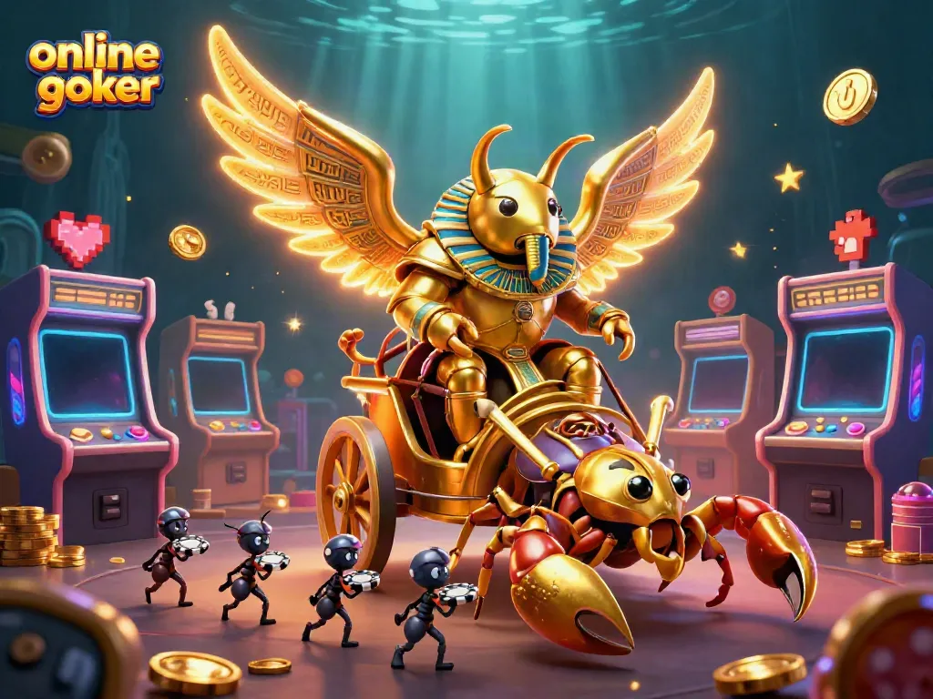 Engaging 3D scene showcasing online poker games with vibrant characters and gaming elements.